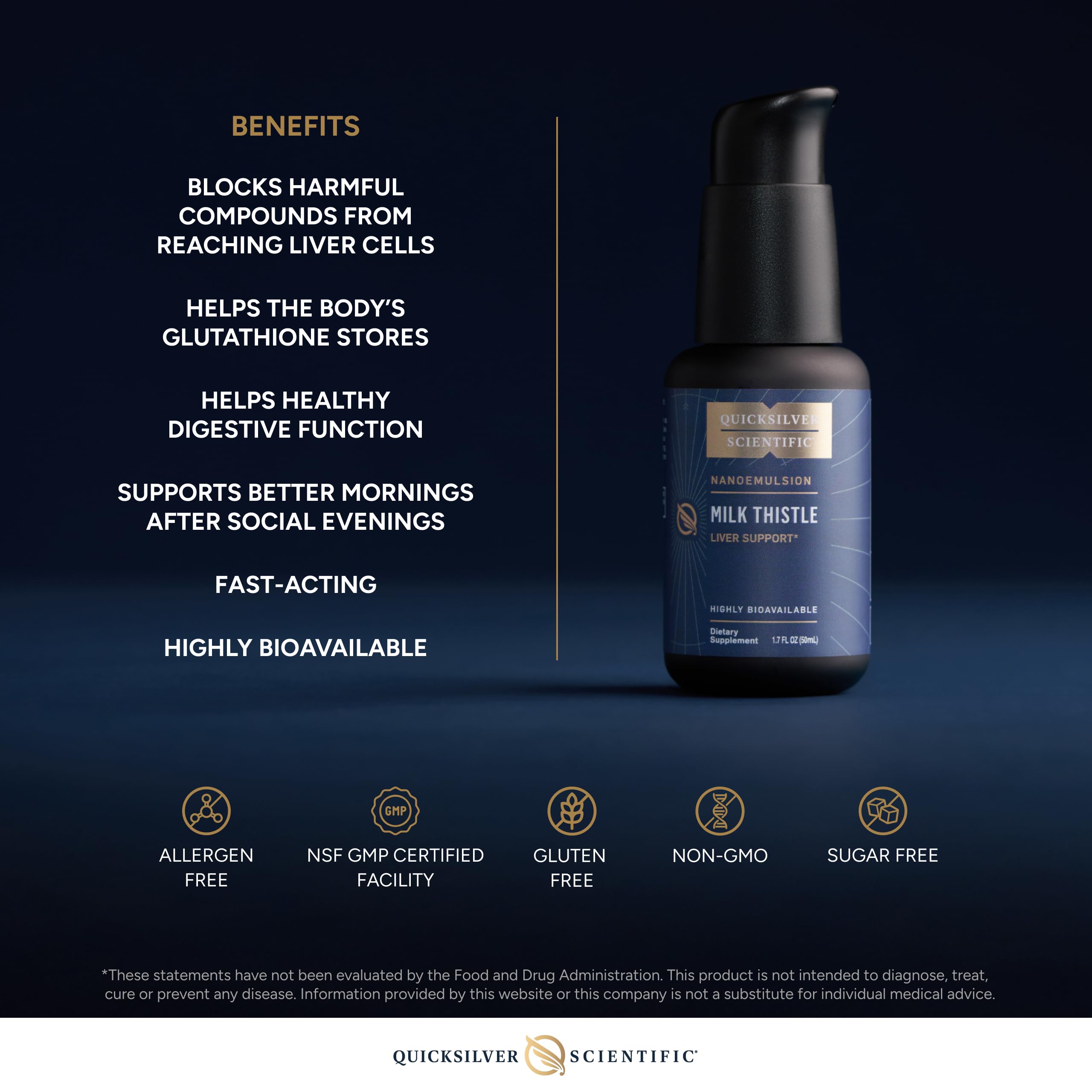 Quicksilver Scientific Milk Thistle Liquid Supplement ingredients list