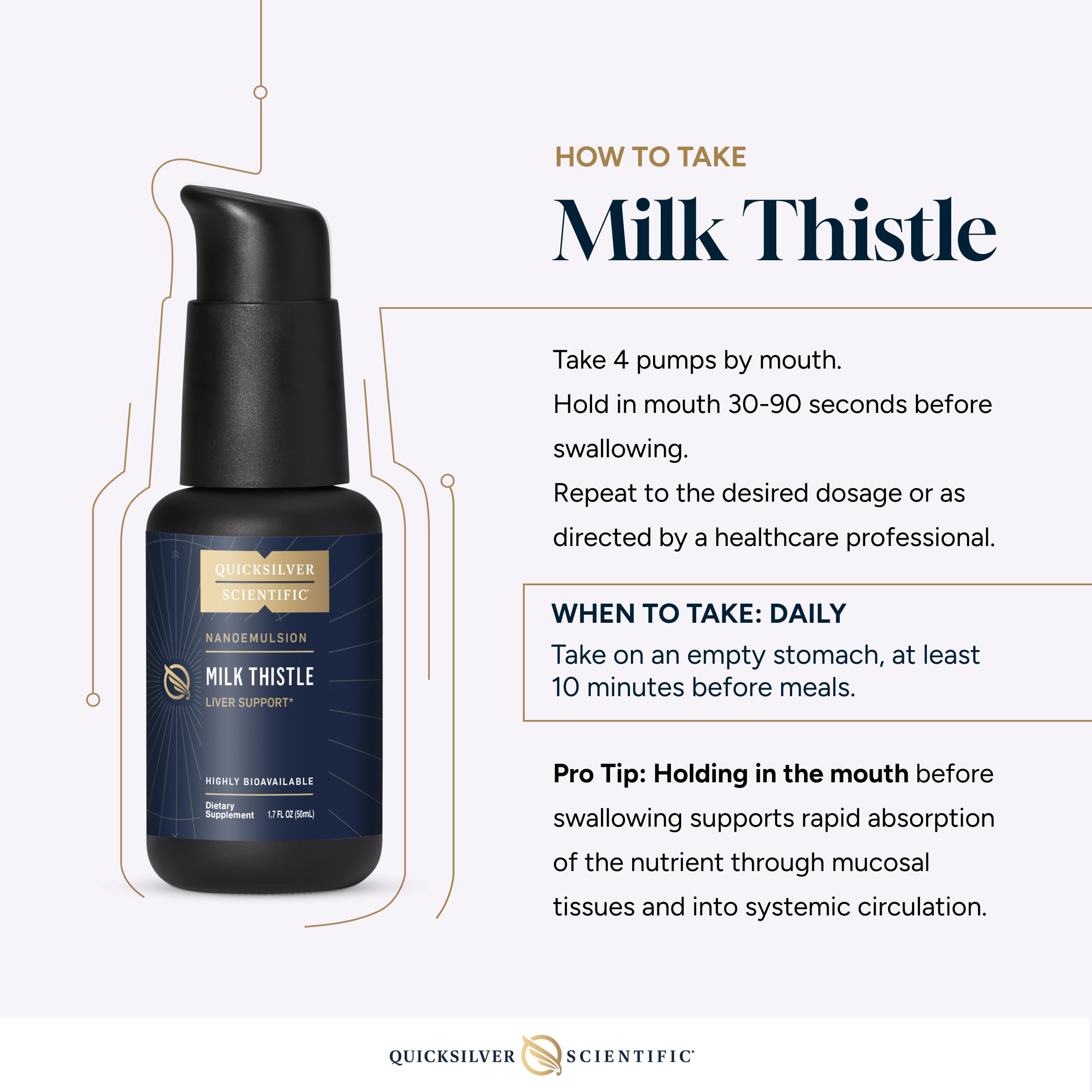 Quicksilver Scientific Milk Thistle Liquid Supplement with natural ingredients