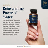 Quicksilver Scientific Molecular Hydrogen Tablets in glass of water