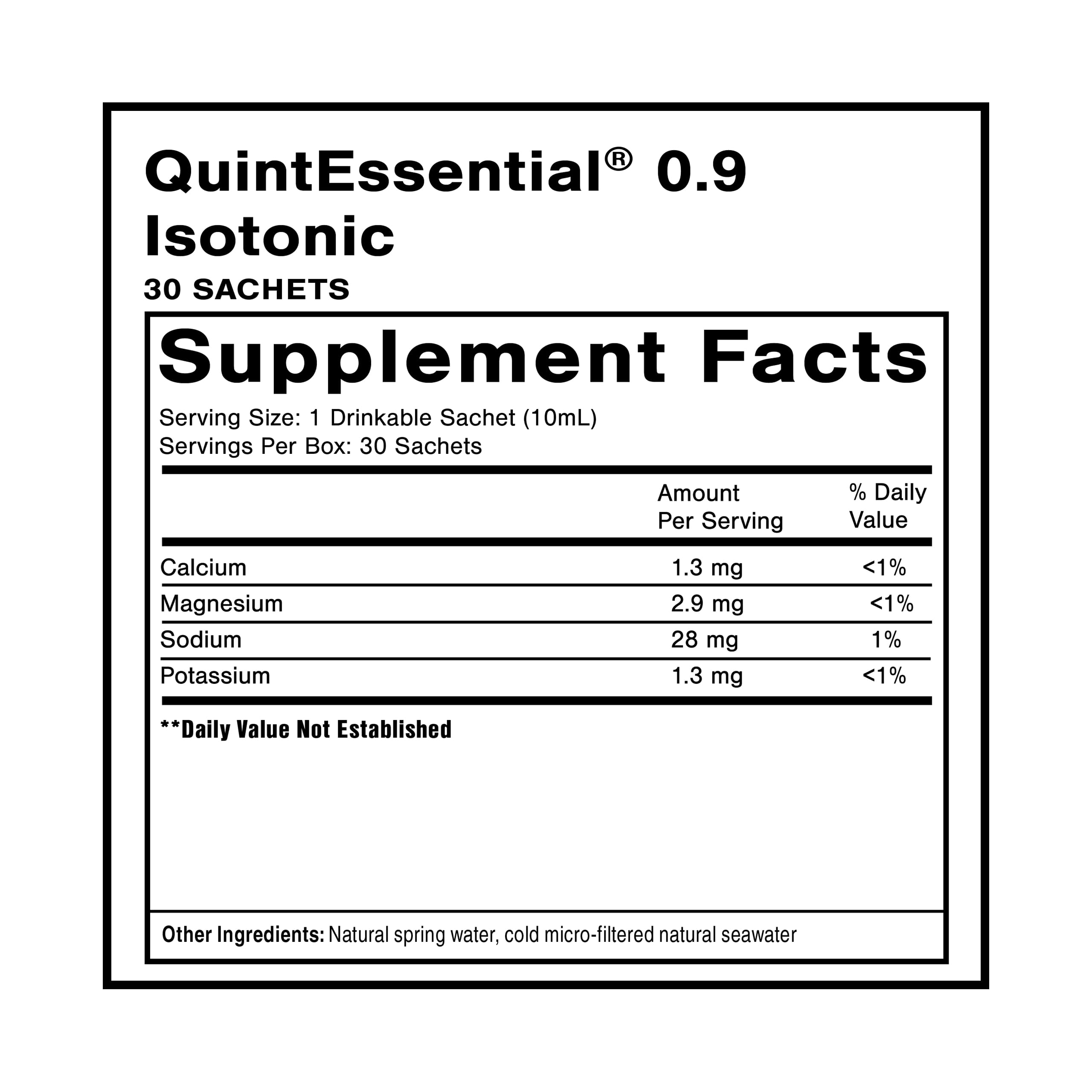 Quicksilver Scientific QuintEssential 0.9 Hydration Packets side view