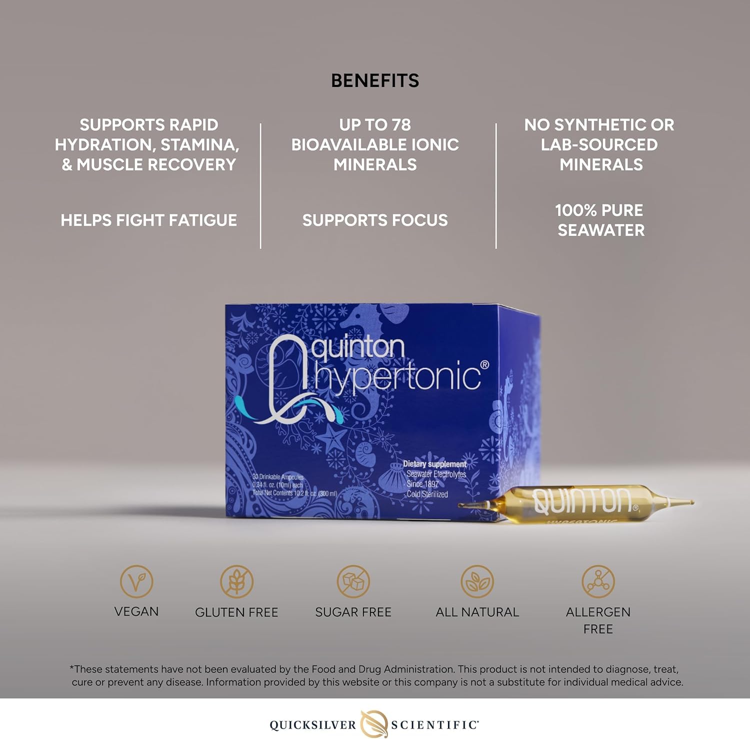 Quicksilver Scientific Quinton Mineral Supplements glass ampoule open