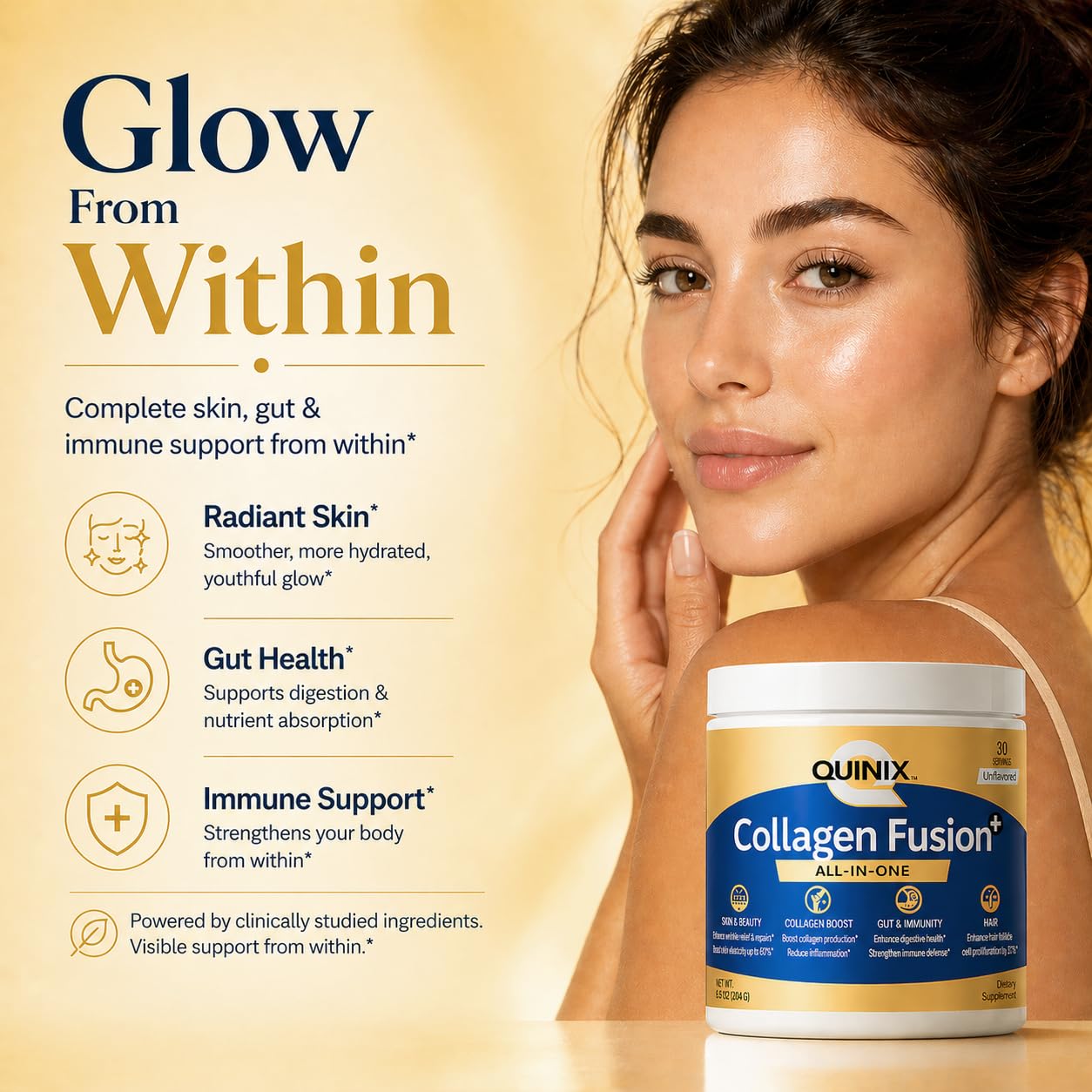 QUINIX Collagen Supplement 190g side view
