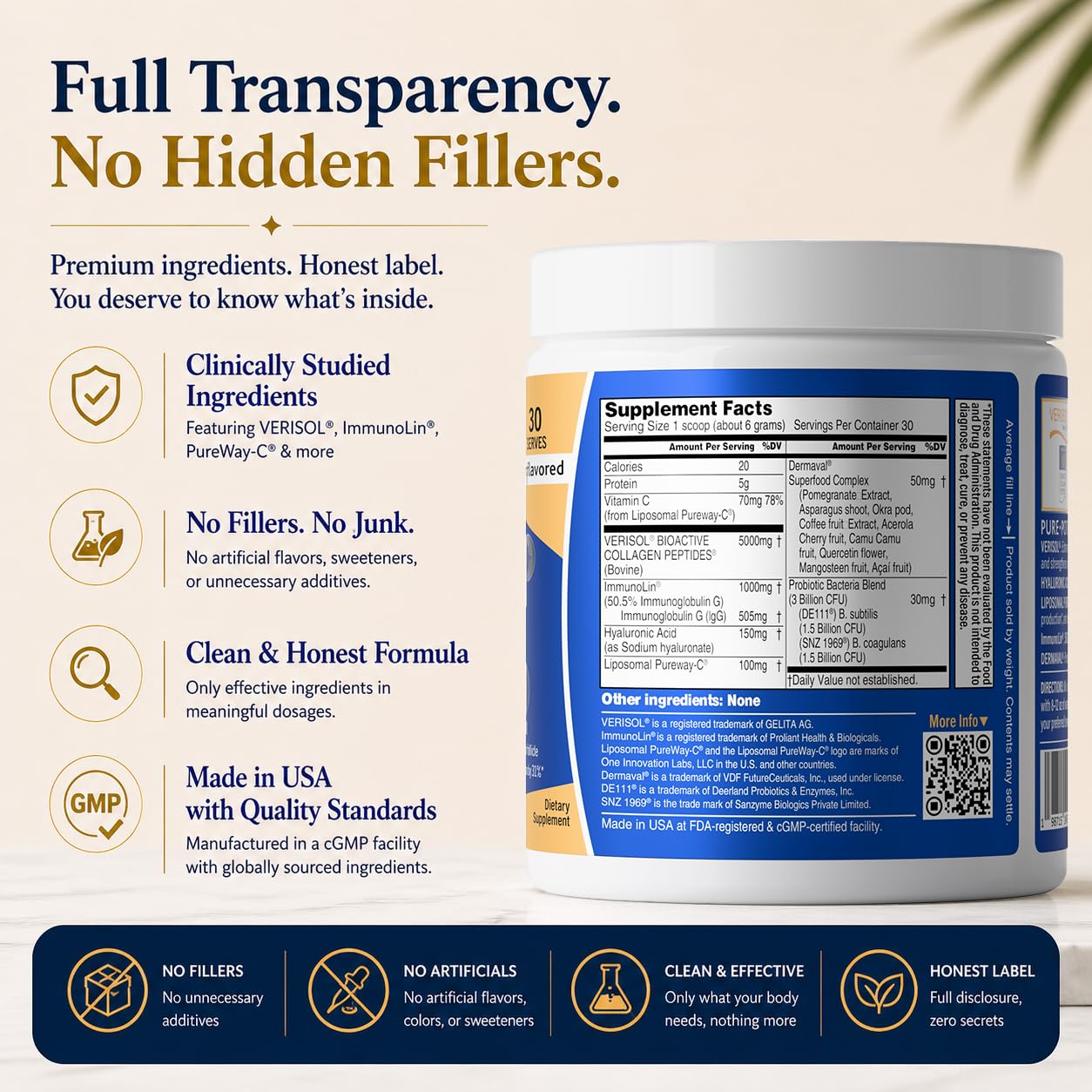 QUINIX Collagen Supplement with Vitamin C