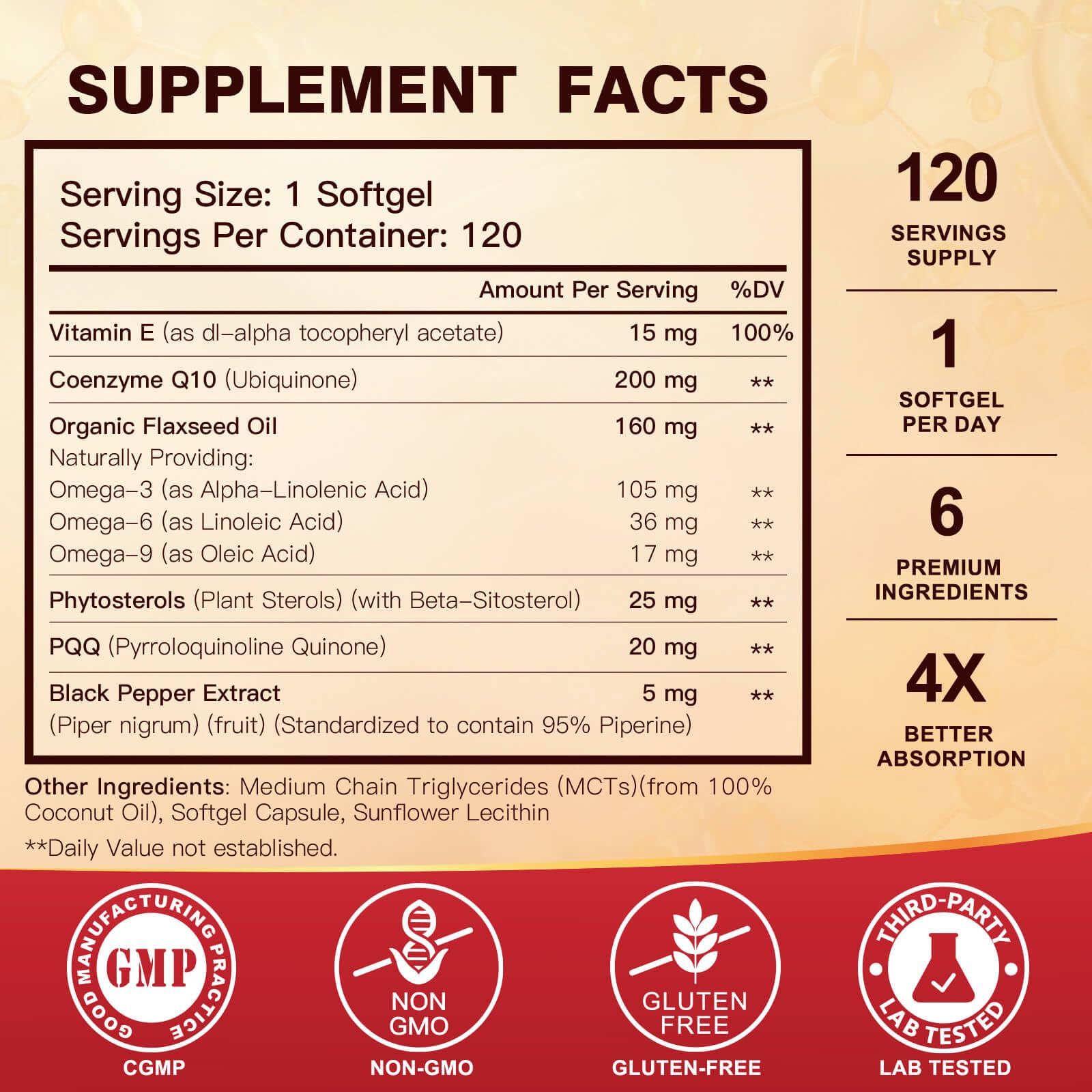 Quinovit CoQ10 200mg softgels side view showing capsule