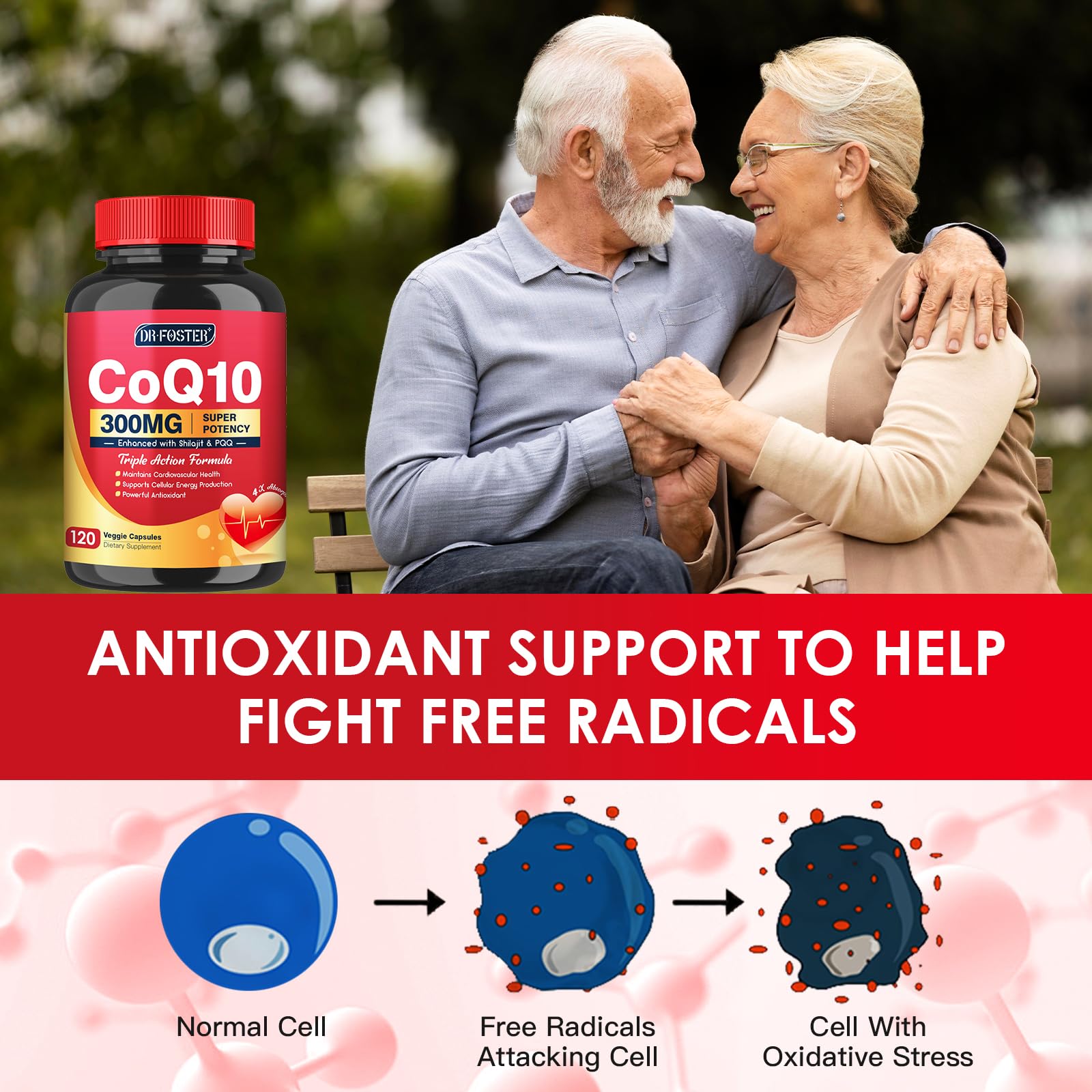 Quinovit CoQ10 supplement open bottle with capsules