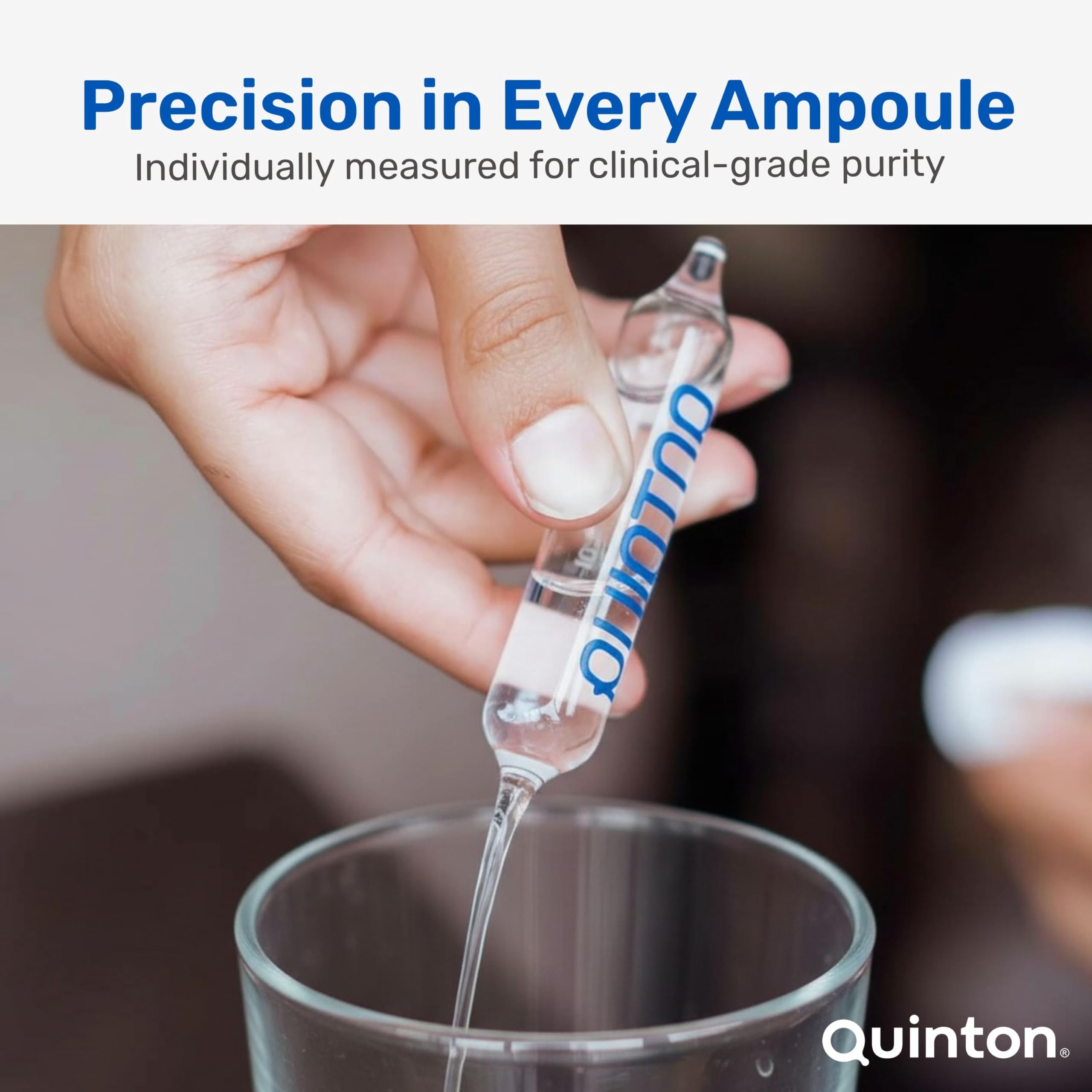 Quinton Isotonic 30 Phials arranged in a row