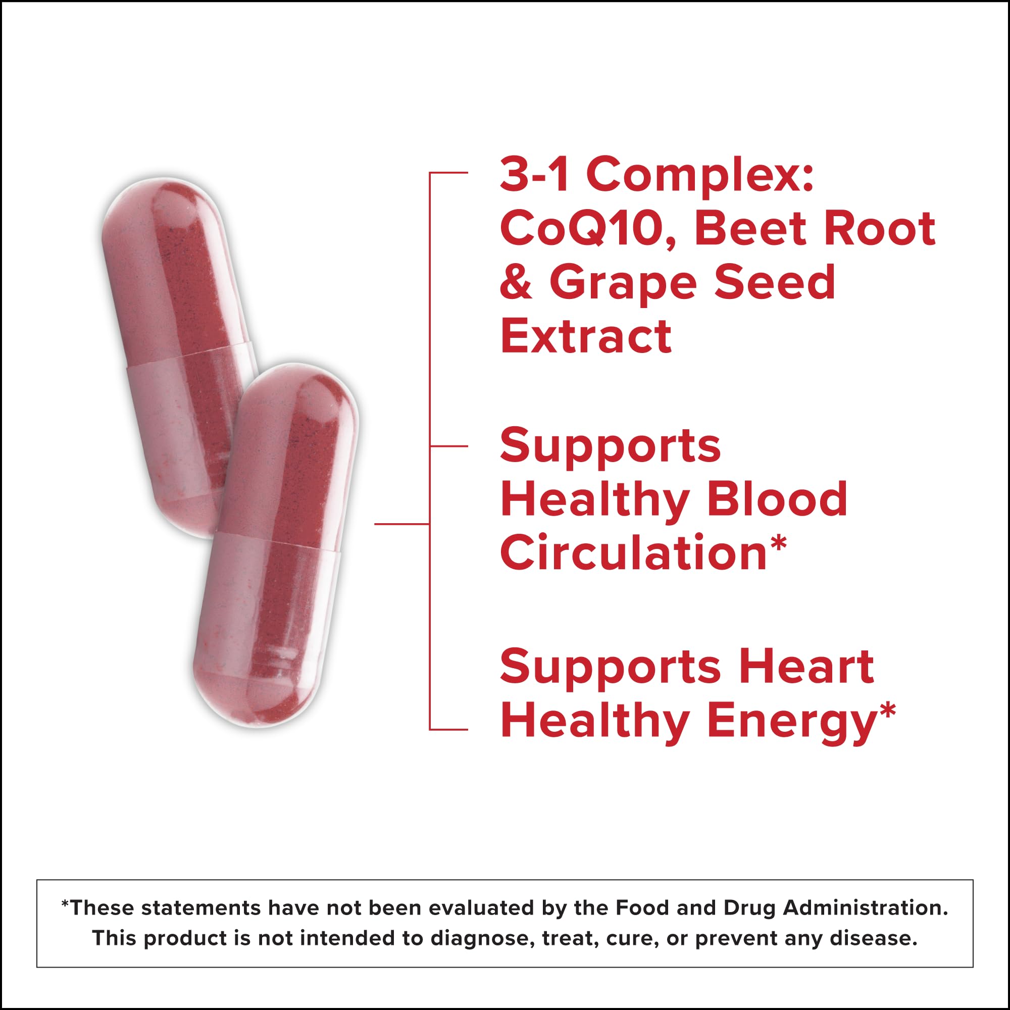 Qunol Beets 3 in 1 Capsules side view showing capsule details