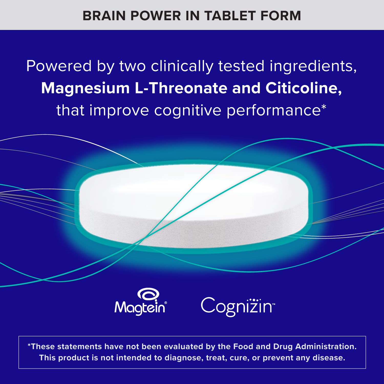 Qunol Brain Health Memory Plus Magnesium L-Threonate side view
