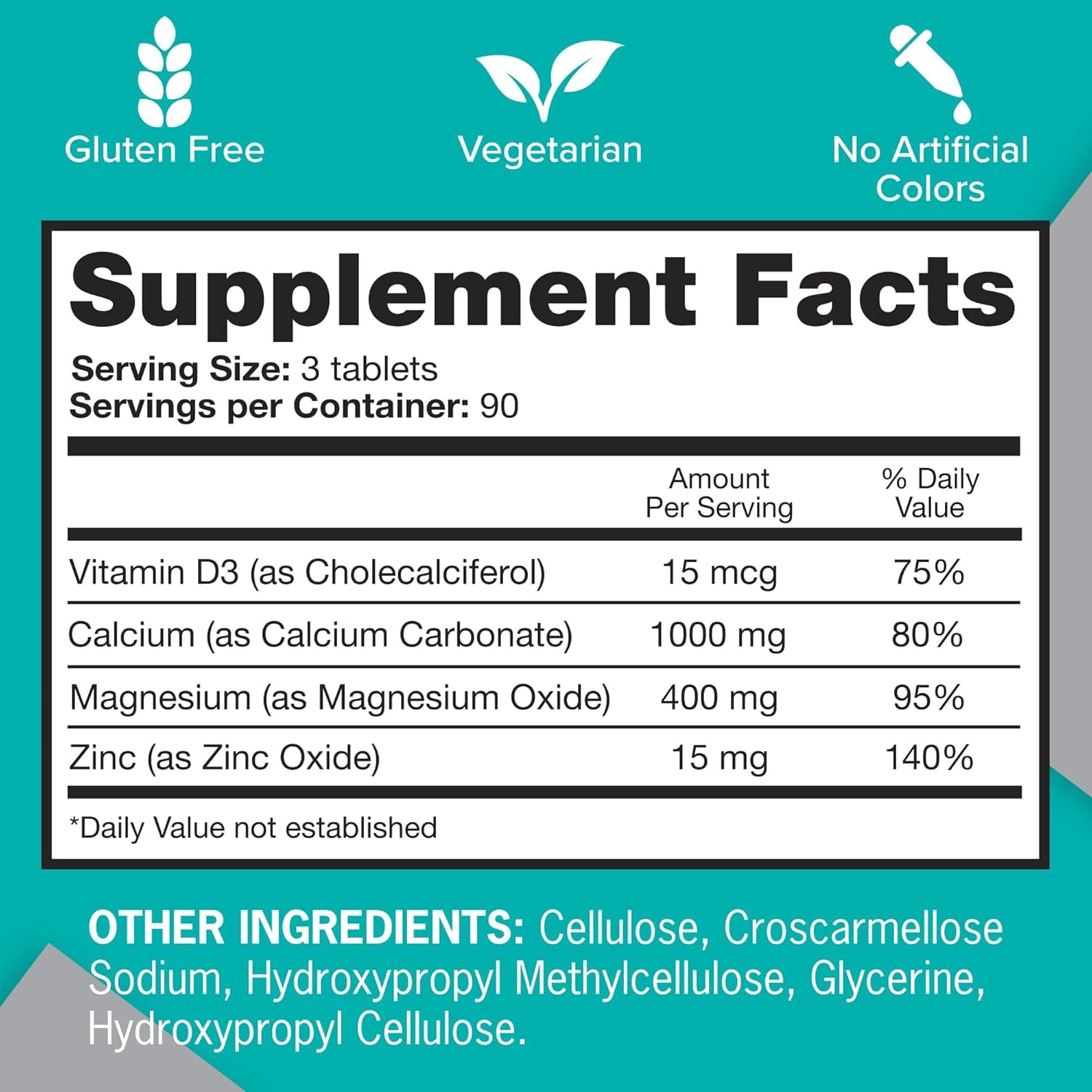 Qunol Calcium Magnesium Zinc Capsules 90 Count packaging