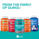 Qunol CoQ10 Gummies in a hand for size reference