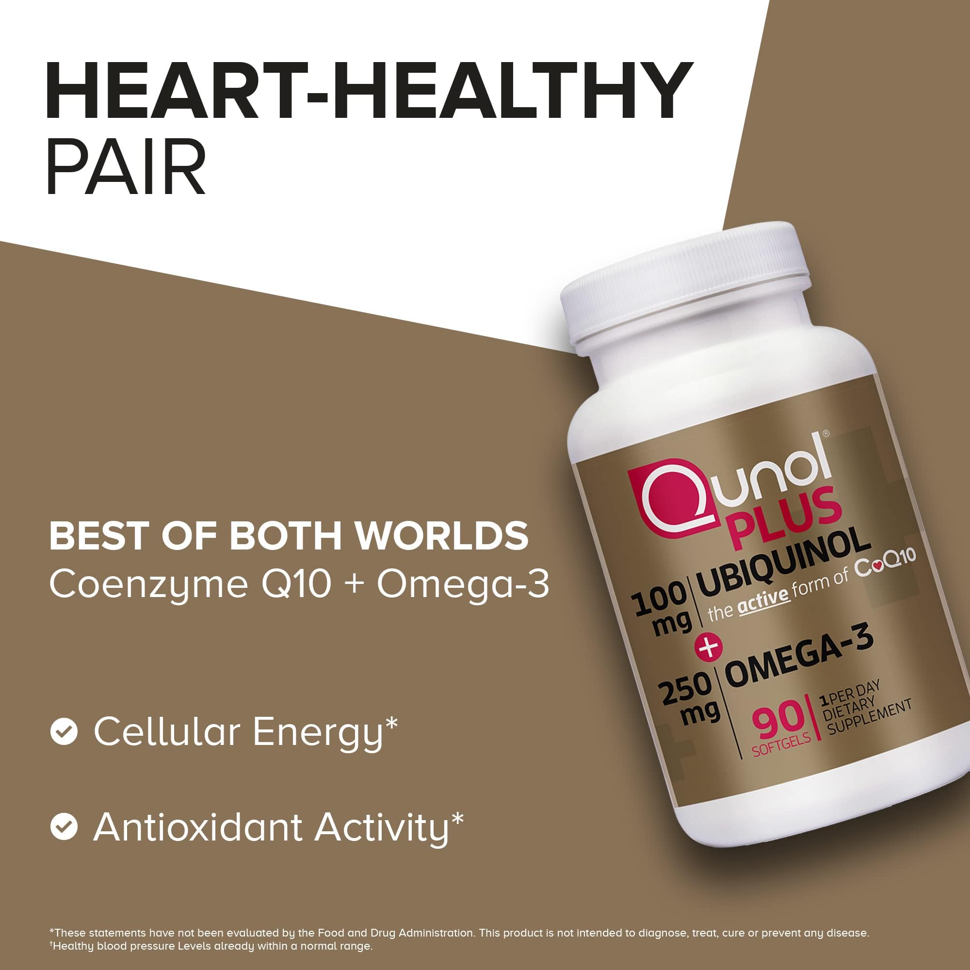 Qunol CoQ10 Plus supplement bottle back view