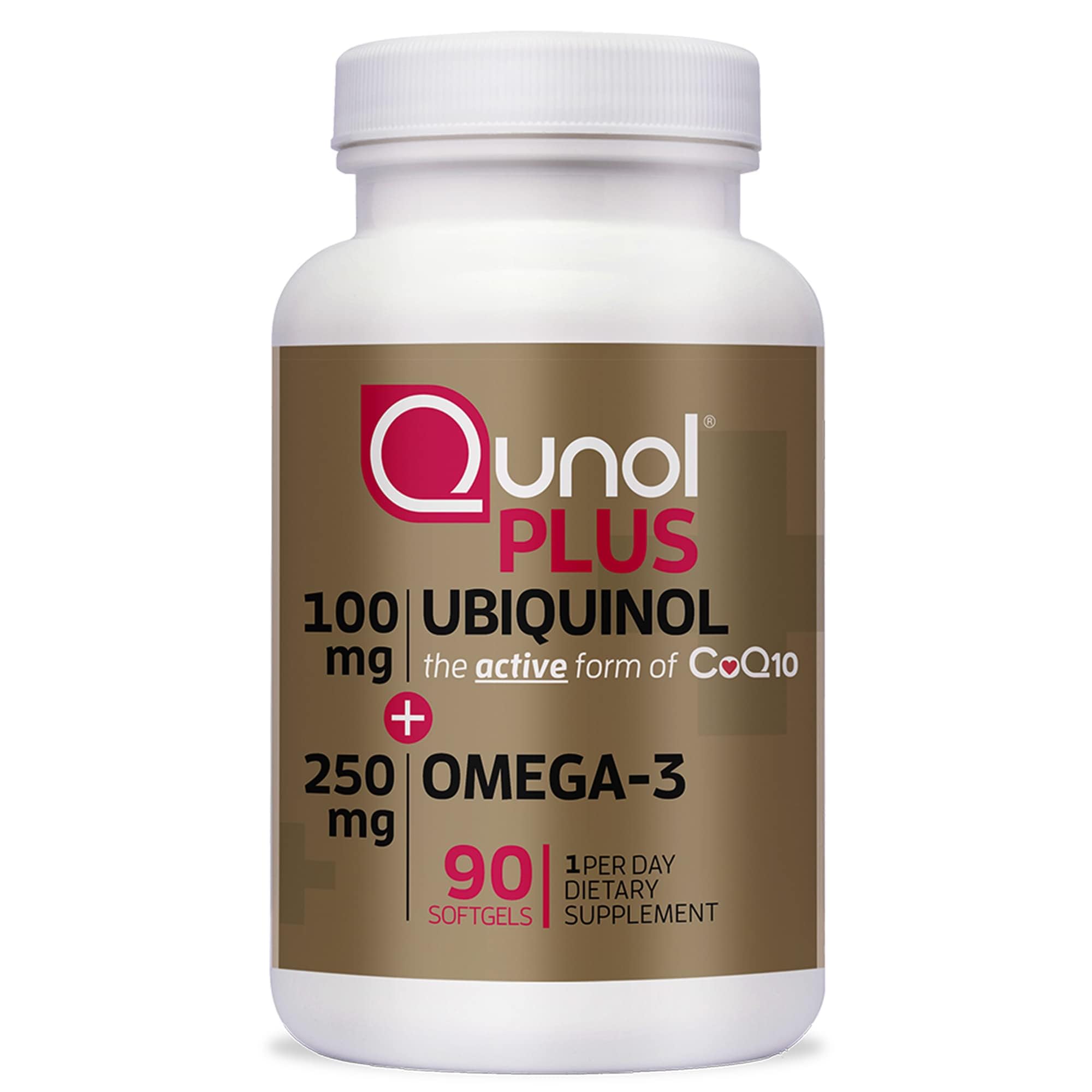 Qunol CoQ10 Plus supplement bottle front view
