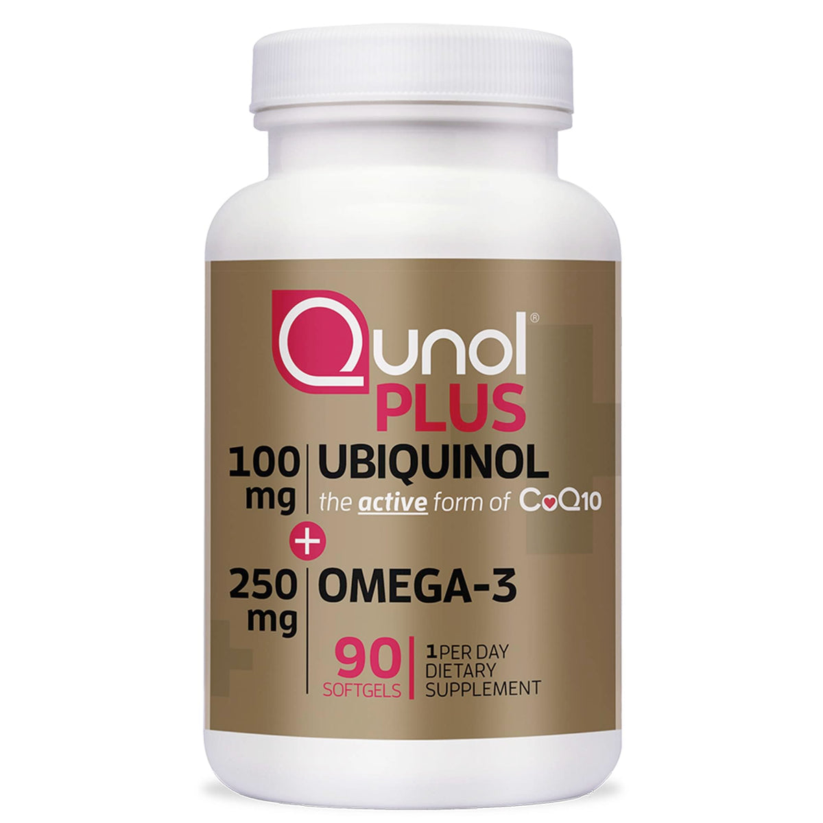 Qunol CoQ10 Plus supplement bottle front view