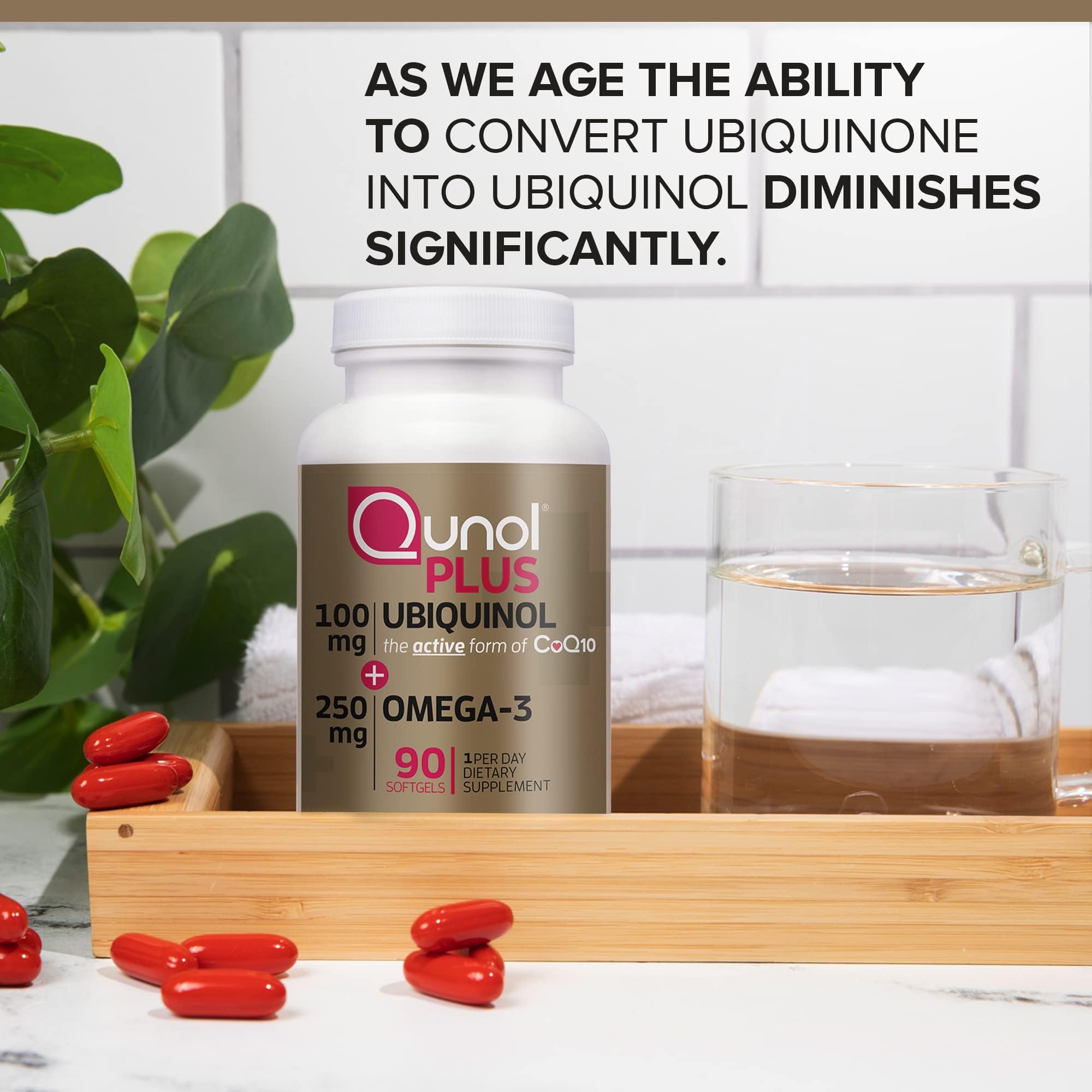 Qunol CoQ10 Plus supplement bottle side view