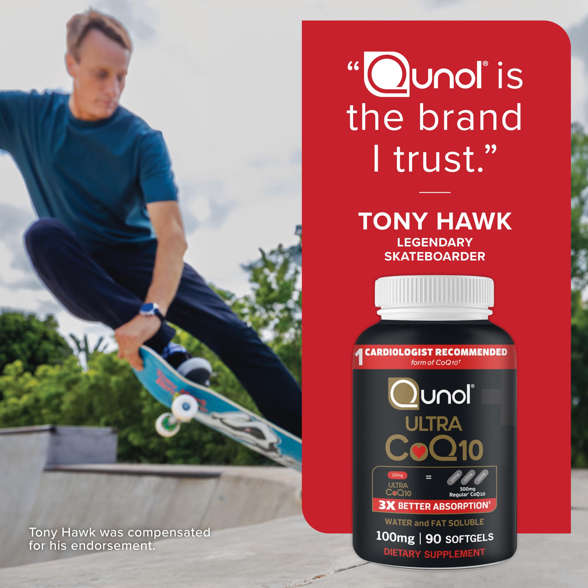 Qunol CoQ10 Softgel Capsules 100mg with other vitamins