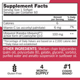 Qunol CoQ10 Ubiquinol Capsules 100mg bottle with label