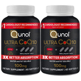 Qunol CoQ10 Ultra 100mg softgel capsules front view