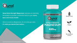 Qunol Extra Strength Magnesium Capsules opened bottle showing capsules