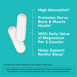Qunol Magnesium Capsules 420mg back view with ingredient list