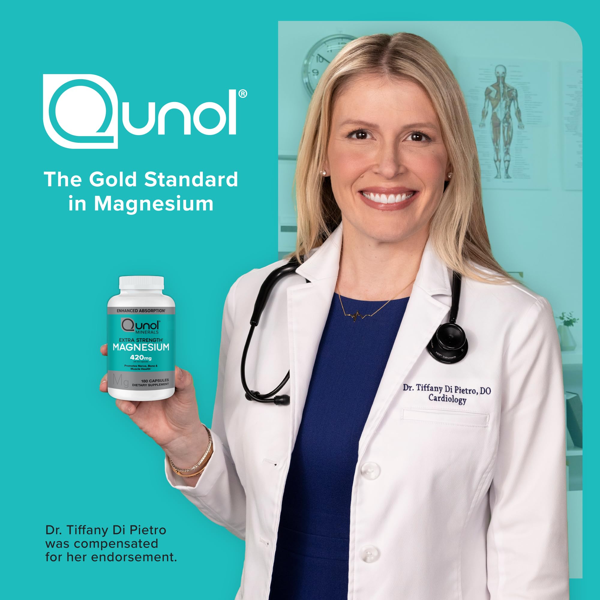 Qunol Magnesium Capsules 420mg packaging dimensions
