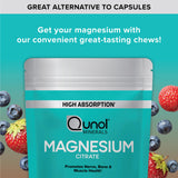 Qunol Magnesium Citrate Chews displayed with other supplements
