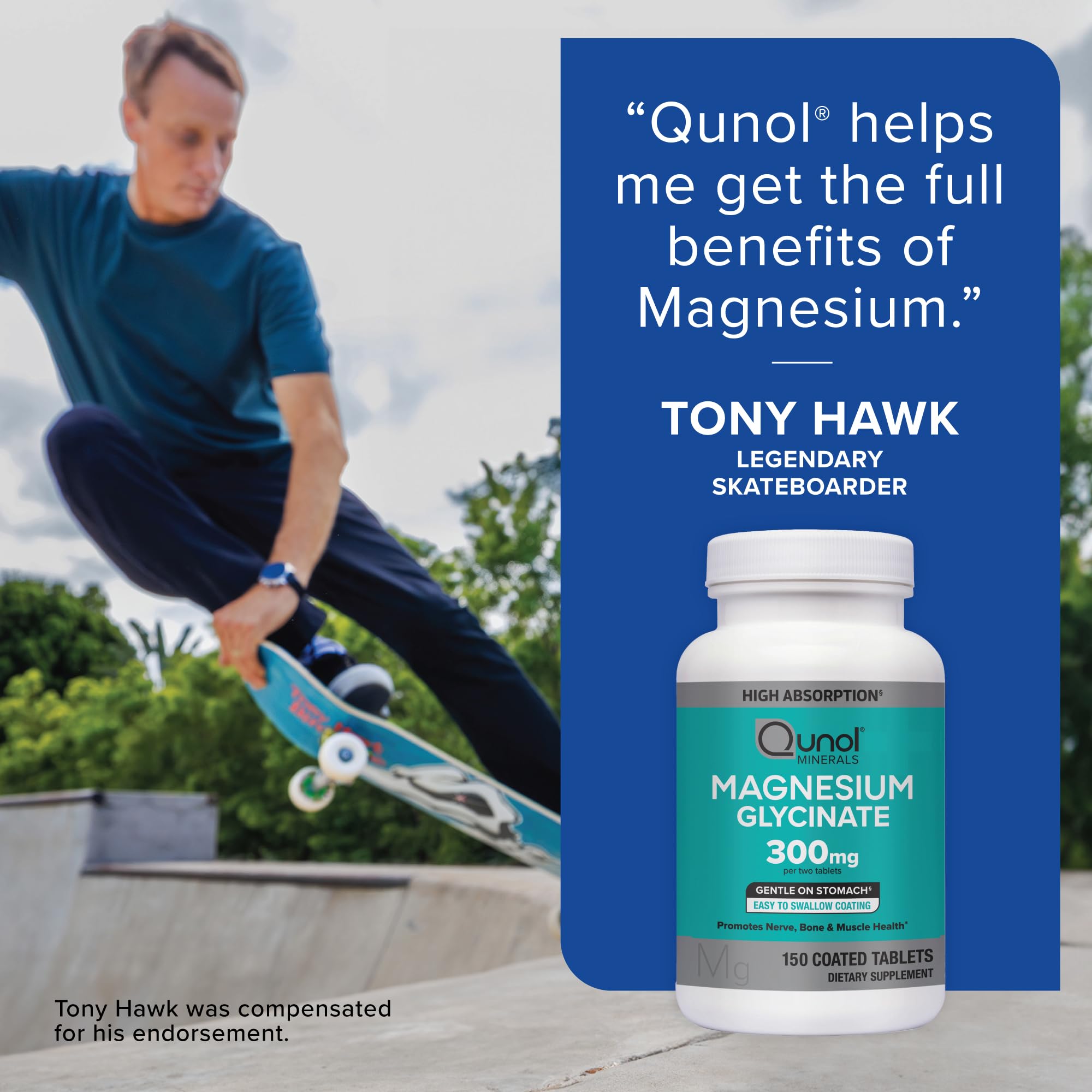 Qunol Magnesium Glycinate 300mg lifestyle scene with a healthy meal