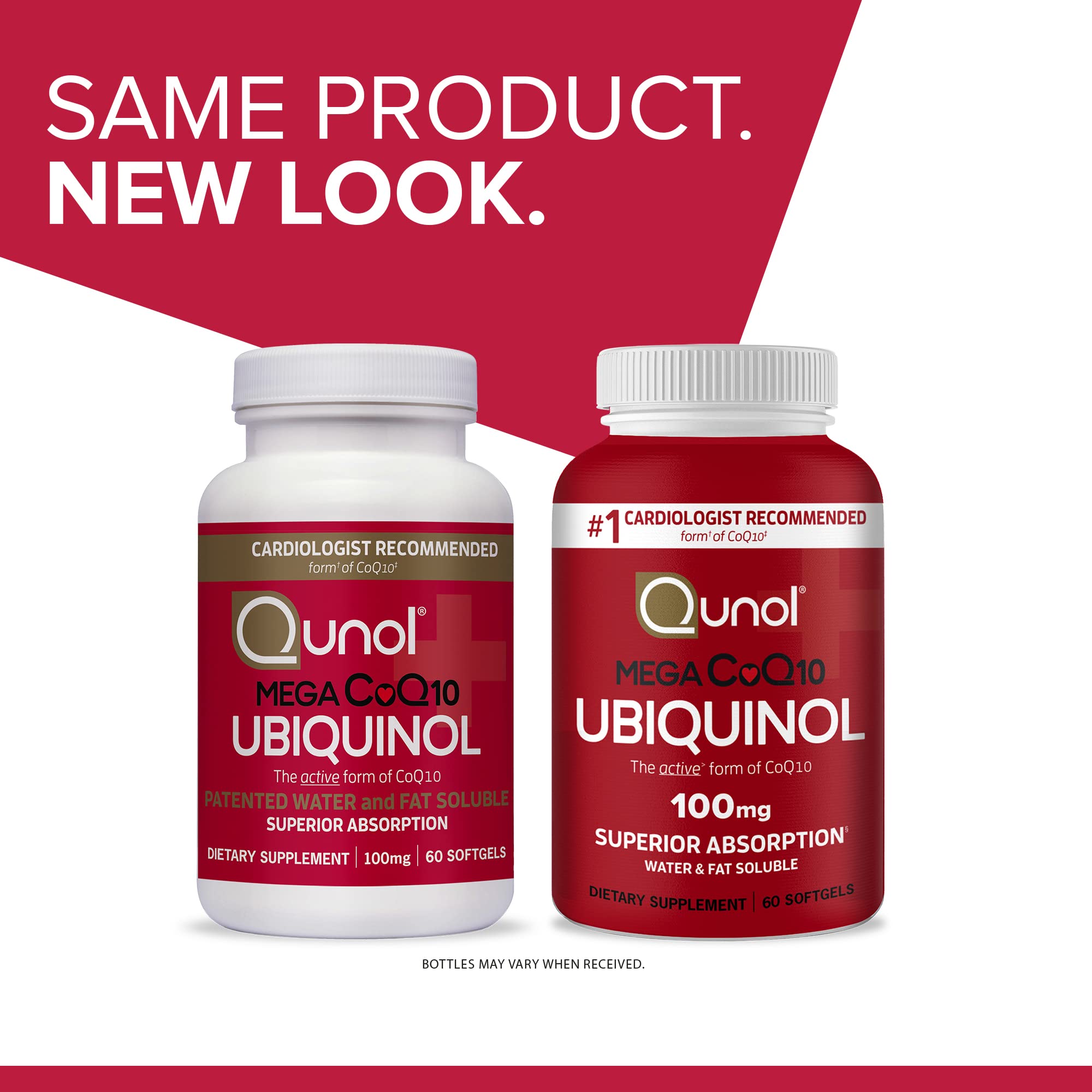 Qunol Mega CoQ10 Ubiquinol capsules in hand