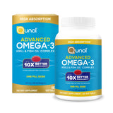 Qunol Omega-3 Fish and Krill Oil Supplement front view