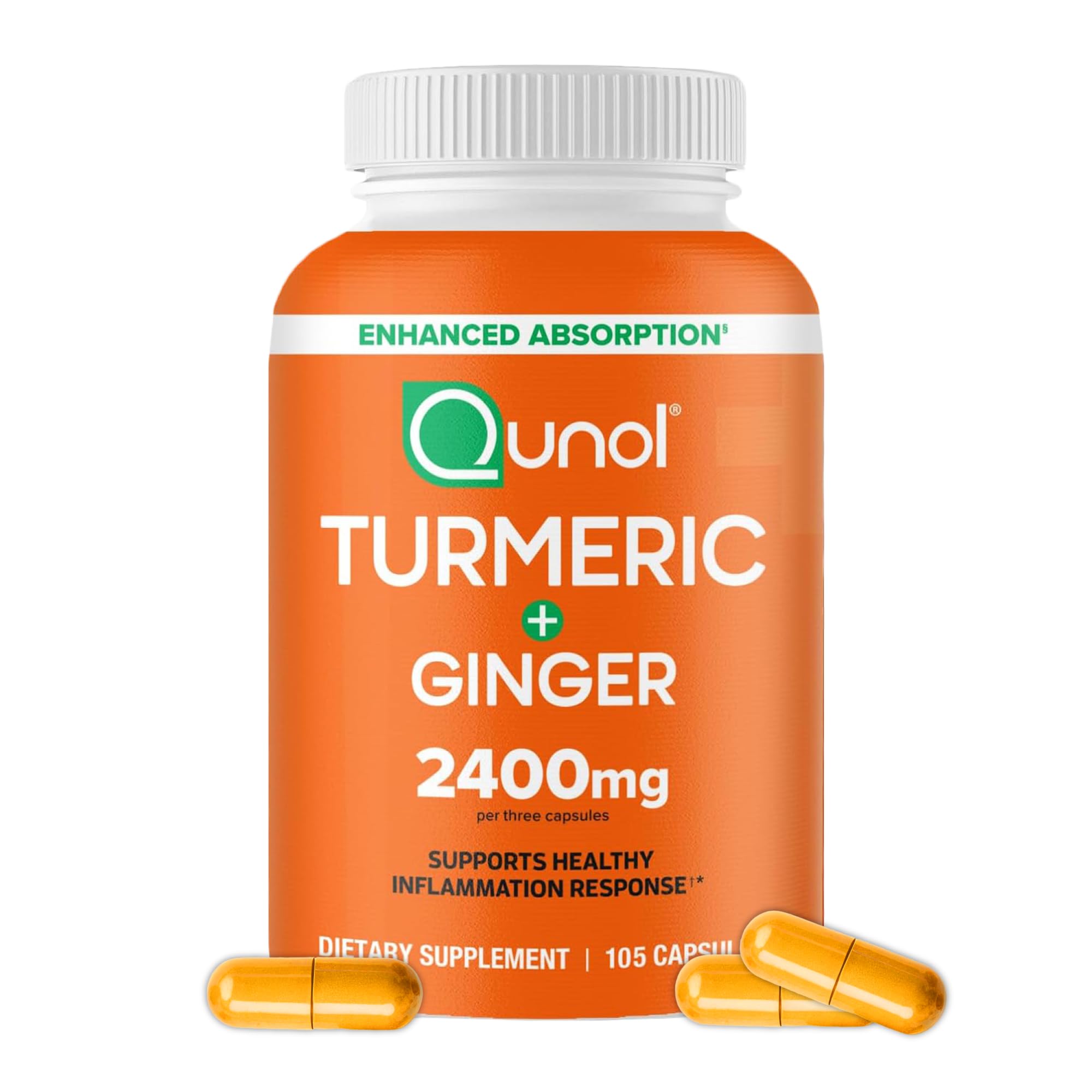 Qunol Turmeric Curcumin Capsules 2400mg front view