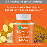 Qunol Turmeric Curcumin Capsules 2400mg with measuring spoon