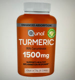 Qunol Turmeric Curcumin Complex 1500mg capsules with ginger