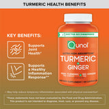Qunol Turmeric & Ginger Capsules on a wooden table