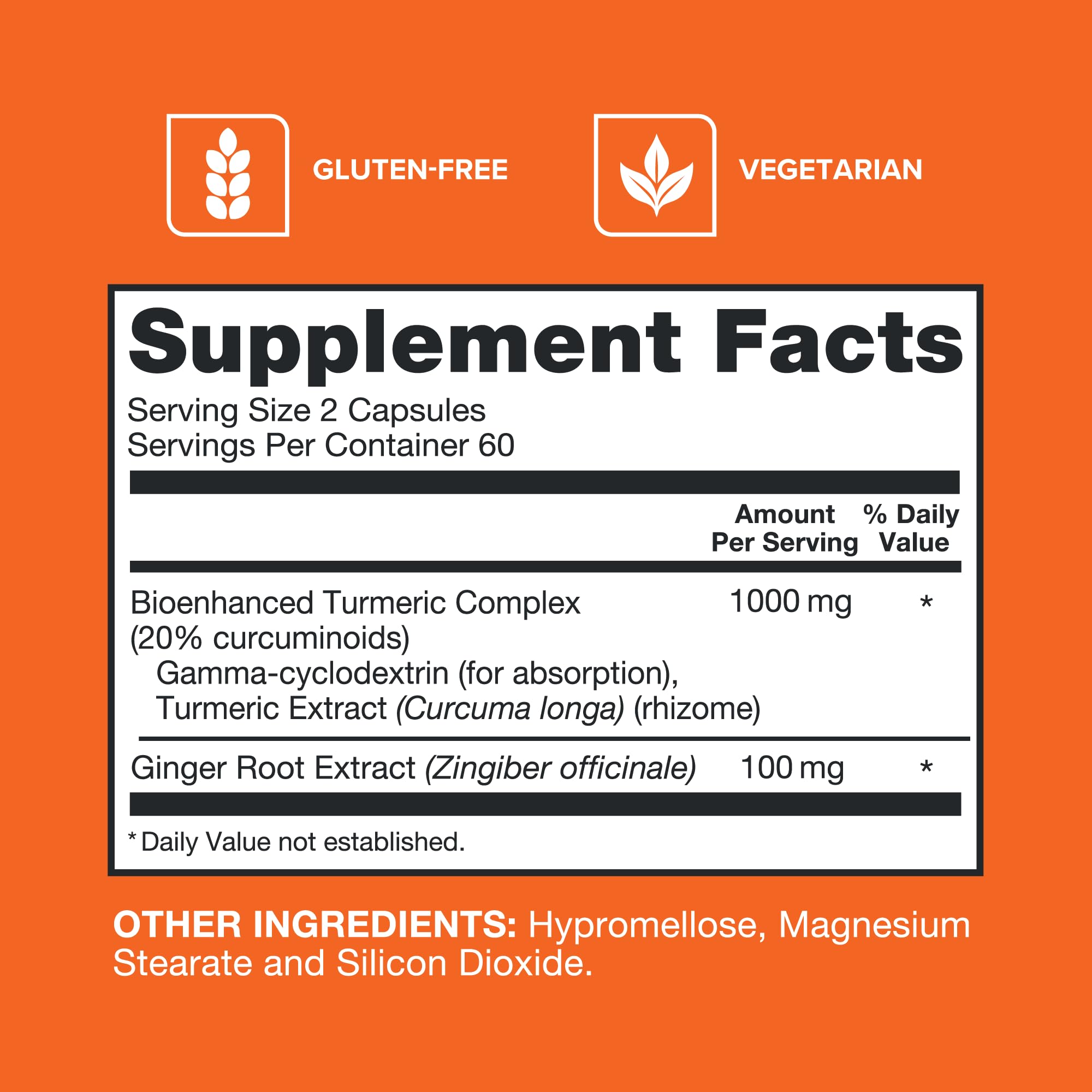 Qunol Turmeric & Ginger Capsules side view showing label