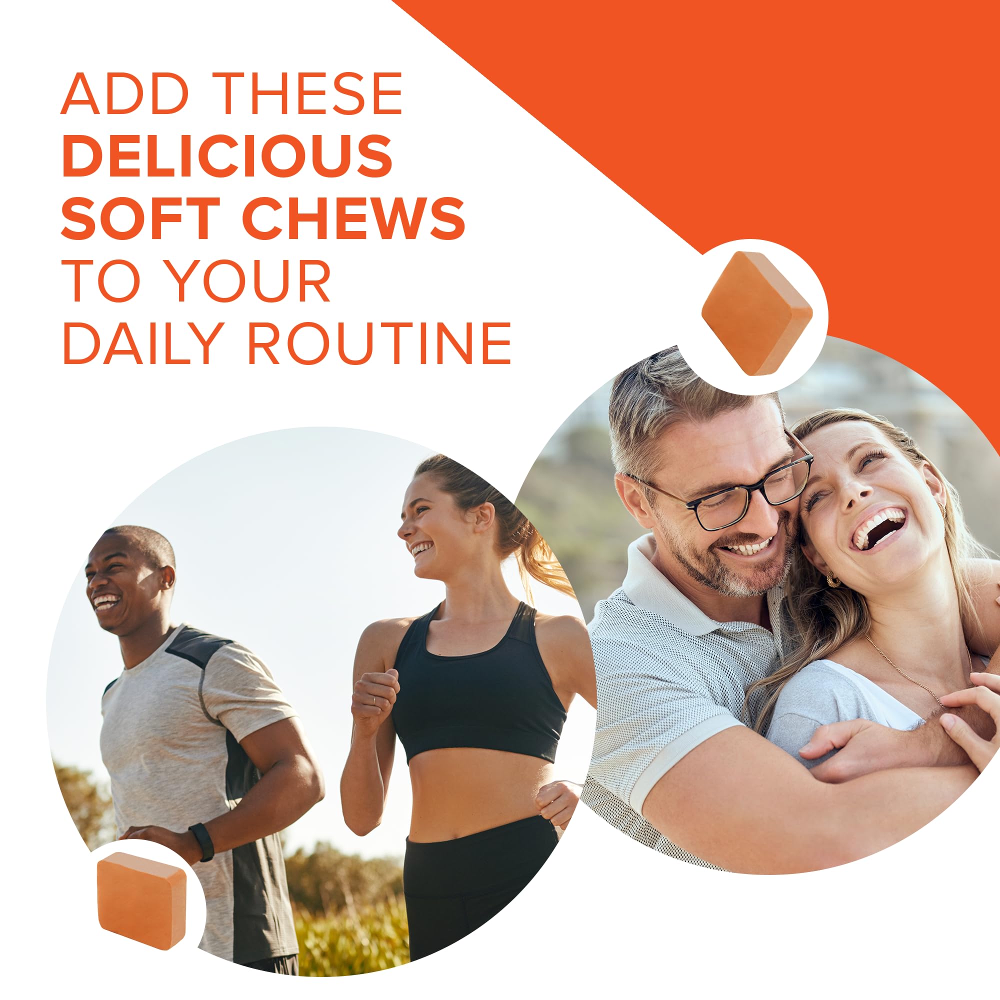 Qunol Turmeric & Ginger Chews side view with nutritional information