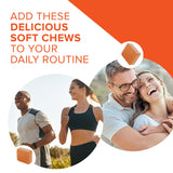 Qunol Turmeric & Ginger Chews side view with nutritional information