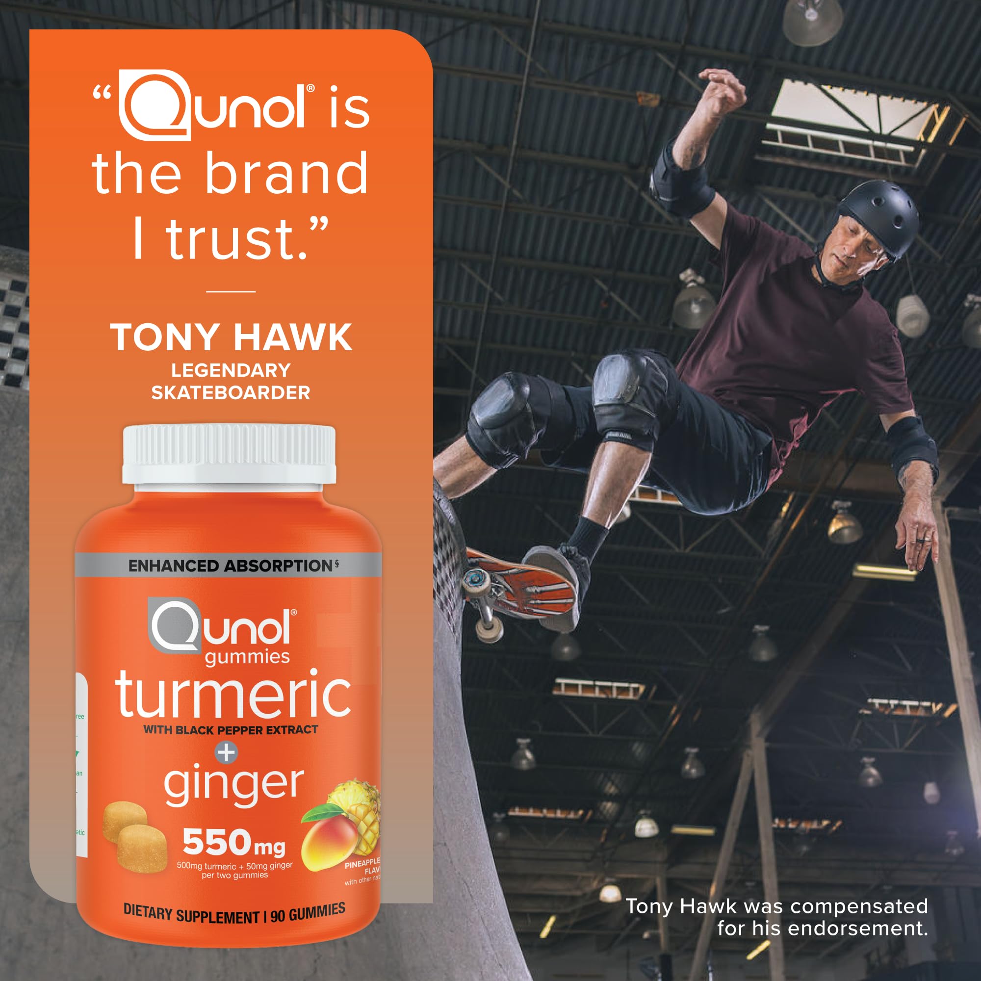 Qunol Turmeric Gummies on a wooden table