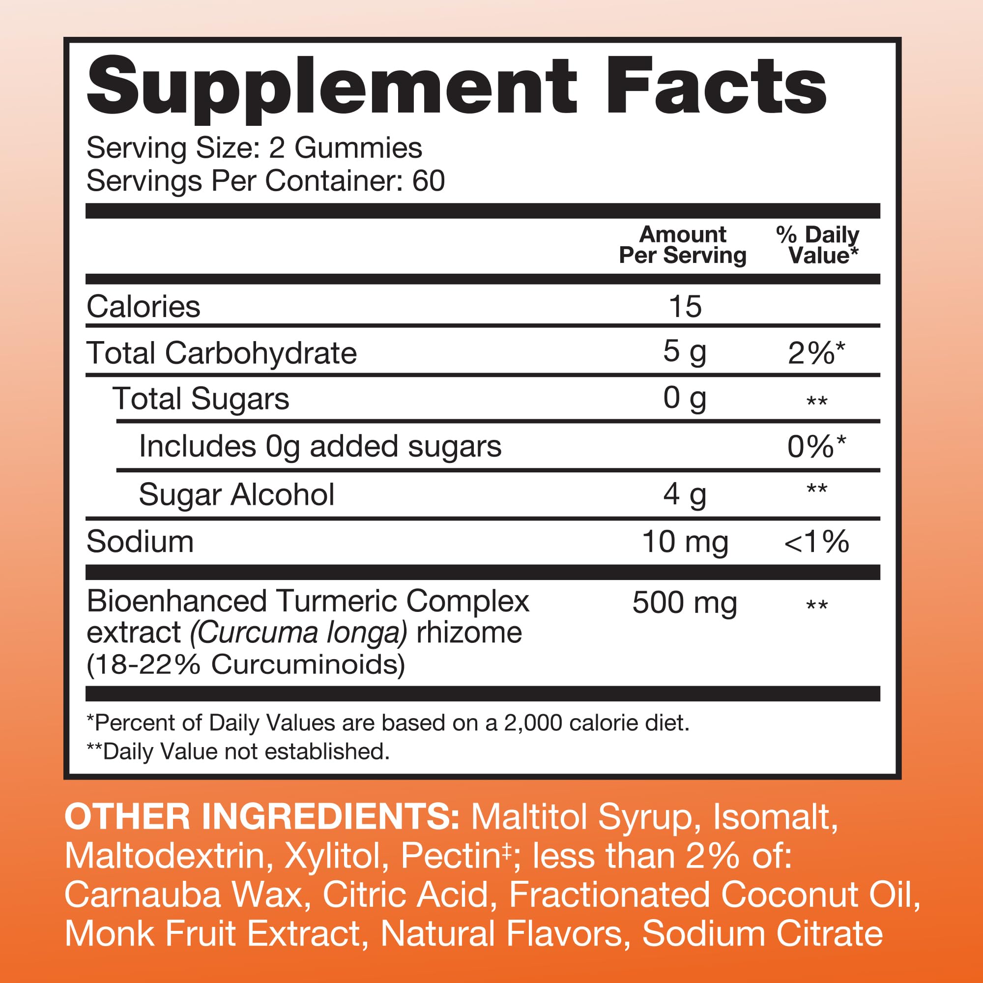 Qunol Turmeric Gummies tangerine gummies close-up