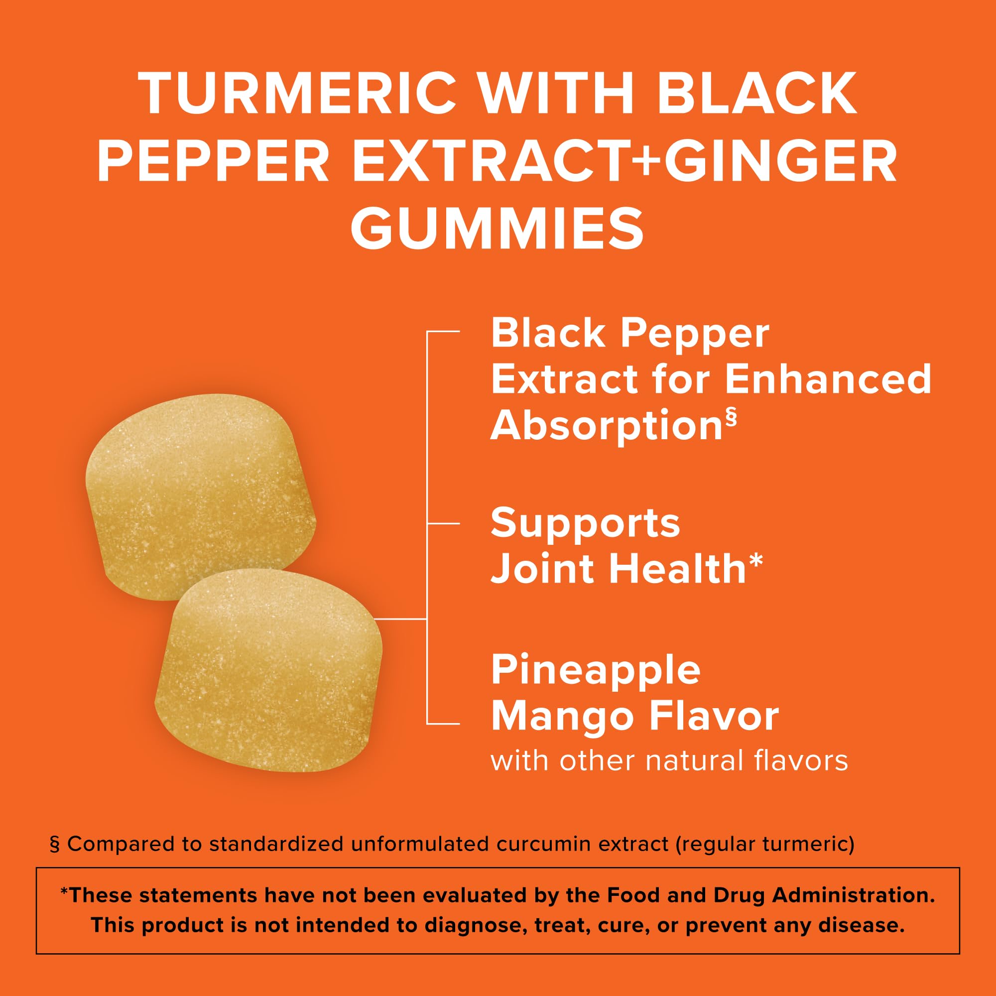 Qunol Turmeric Gummies with black pepper extract and ginger