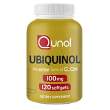 Qunol Ubiquinol CoQ10 100mg supplement bottle front view