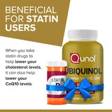 Qunol Ubiquinol CoQ10 100mg supplement bottle with dosage