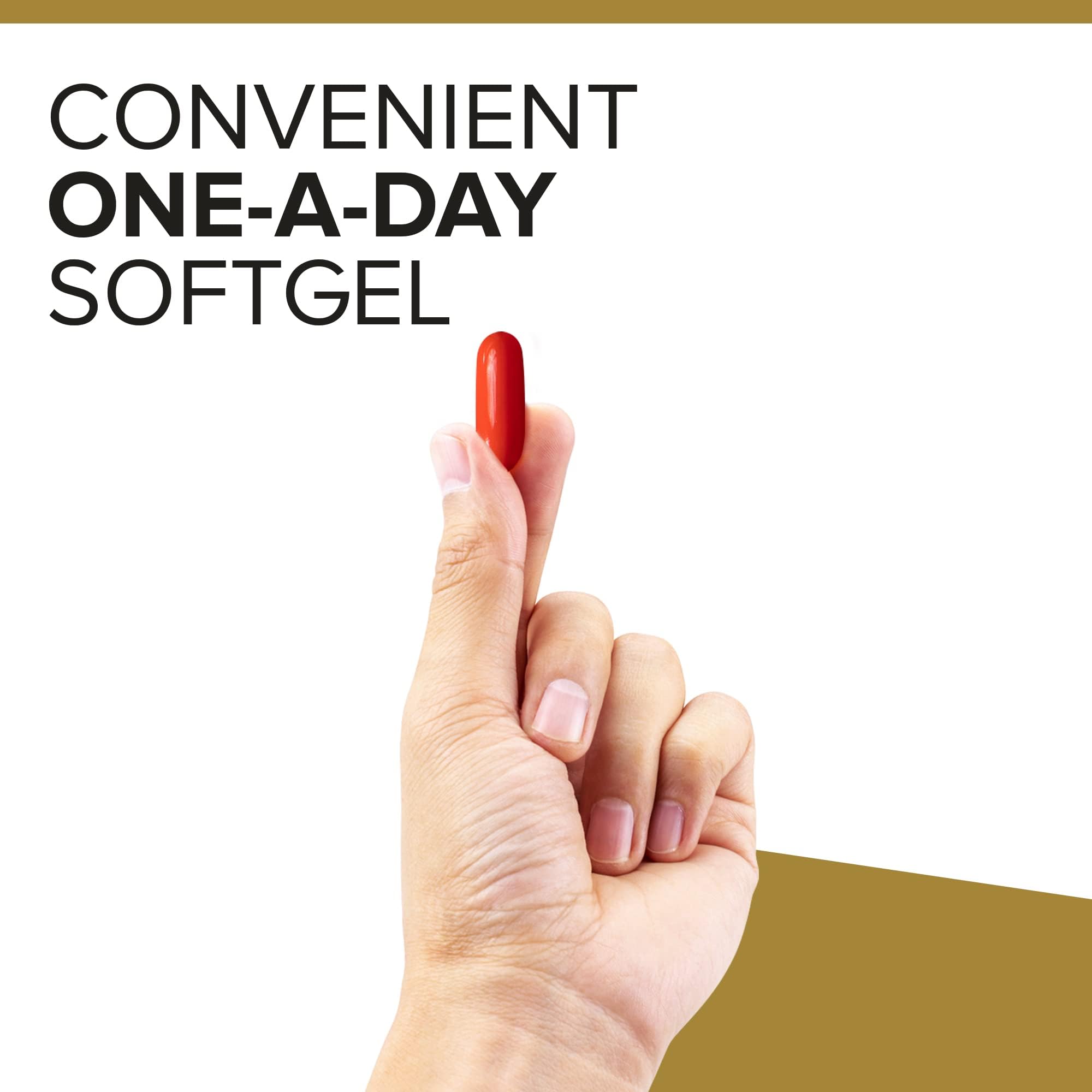 Qunol Ubiquinol CoQ10 100mg supplement capsules in hand