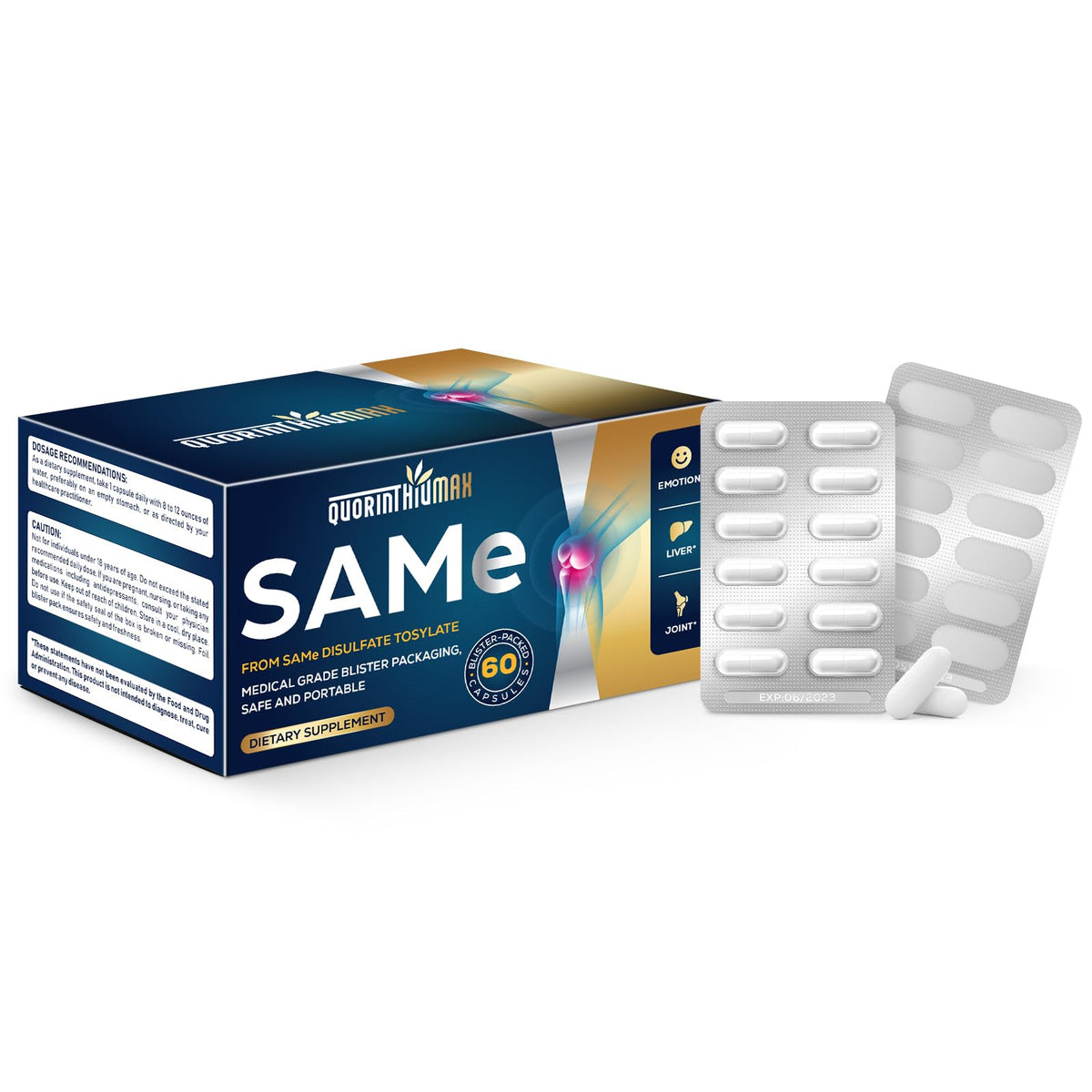 Quorinthiumax SAM-e 500mg capsules front view