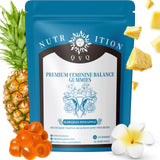 QVQ Feminine Balance Gummies 60 Count front view with pineapple flavour