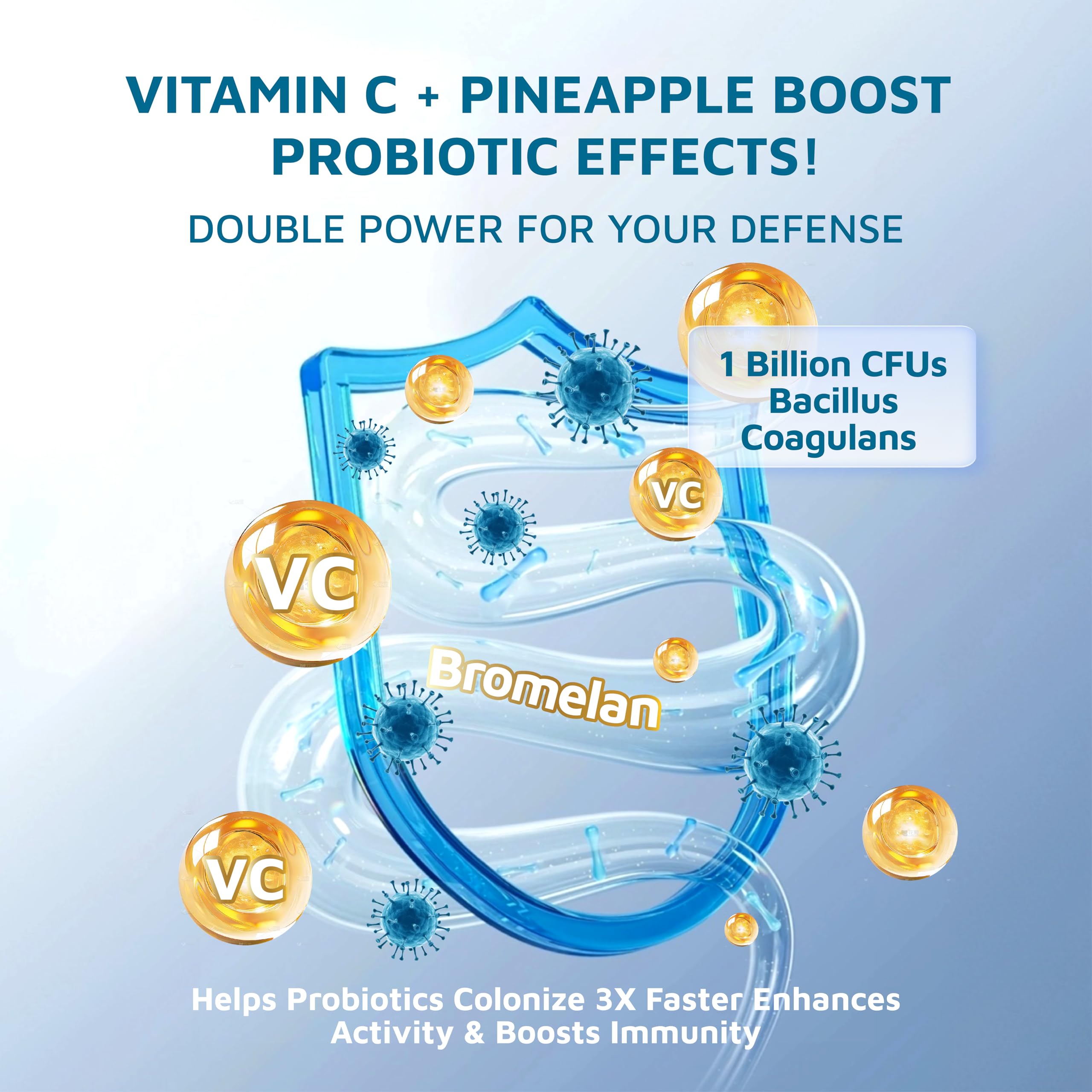 QVQ Feminine Balance Gummies displayed with fresh pineapples