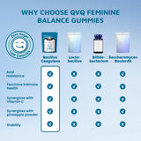 QVQ Feminine Balance Gummies with a measuring spoon for serving size