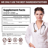 QVQ Vitamin D3 + K2 softgels back view packaging
