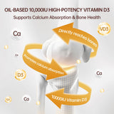 QVQ Vitamin D3 + K2 softgels side view with coconut oil