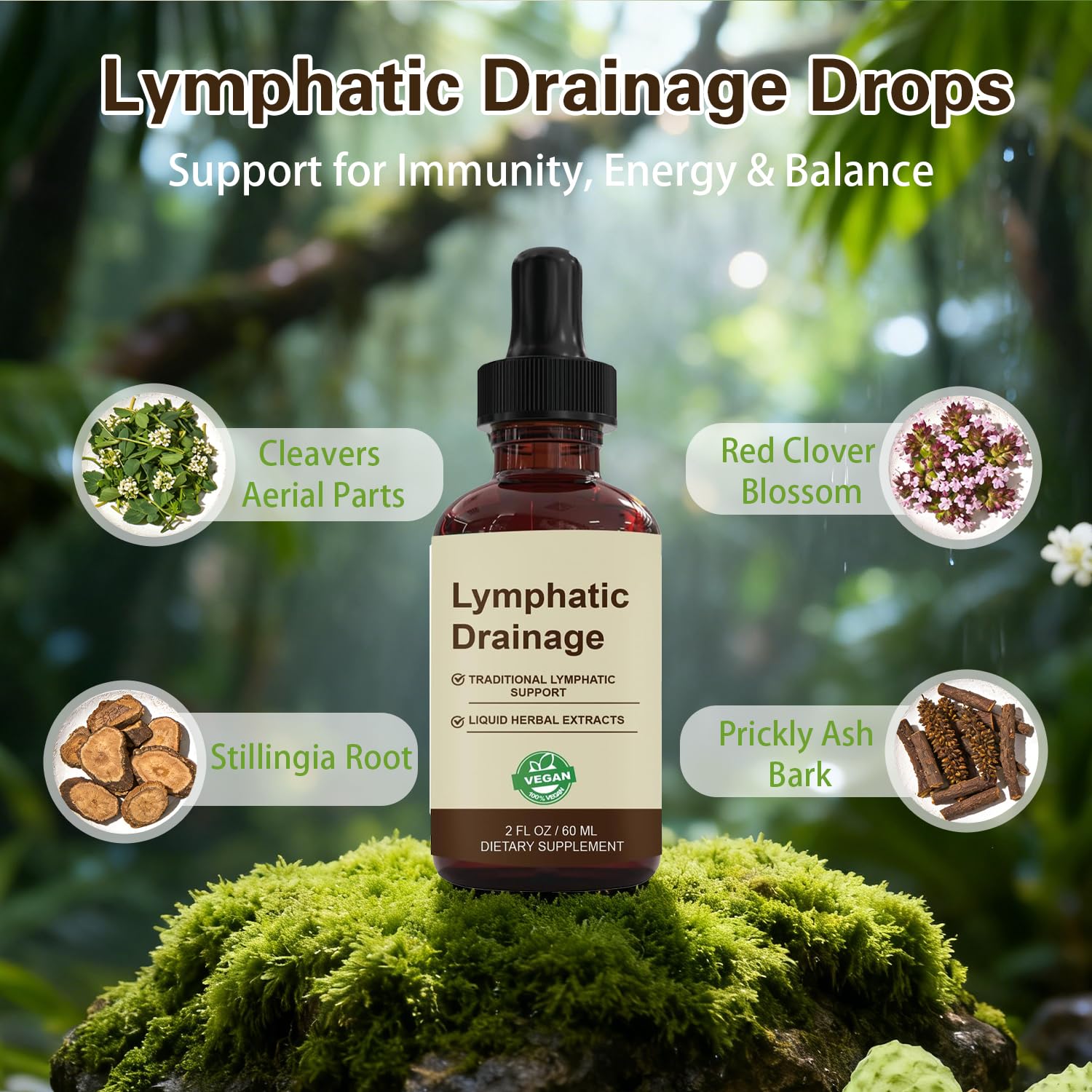 QYGCHUSIN Echinacea Lymphatic Drainage Drops liquid dropper