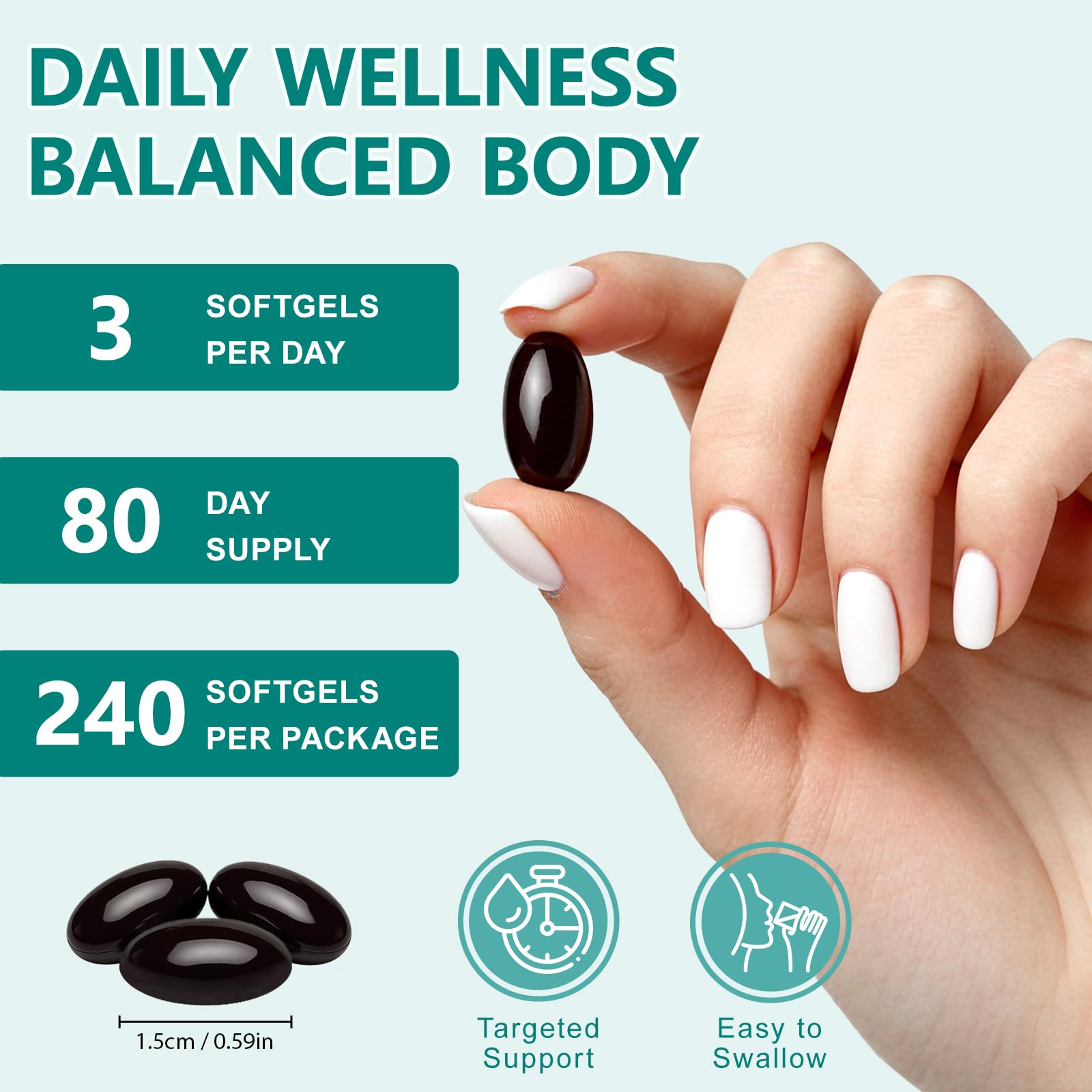 QZFICNJY Echinacea Lymphatic Drainage Capsules on a wooden table