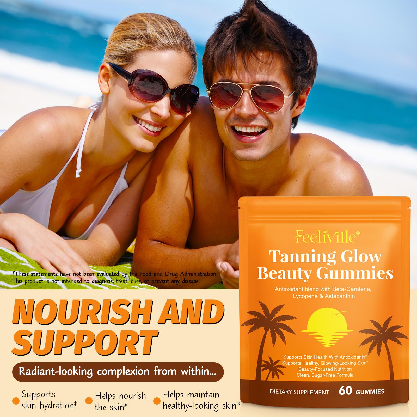 QZFICNJY Tanning Gummies lifestyle scene